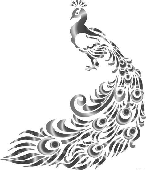 Peacock Images Clip Art Black And White - Free Black Peacock Cliparts ...