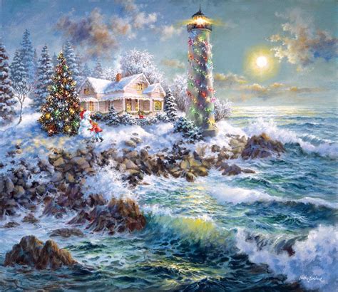 Lighthouse | Christmas art, Painting, Lighthouse painting