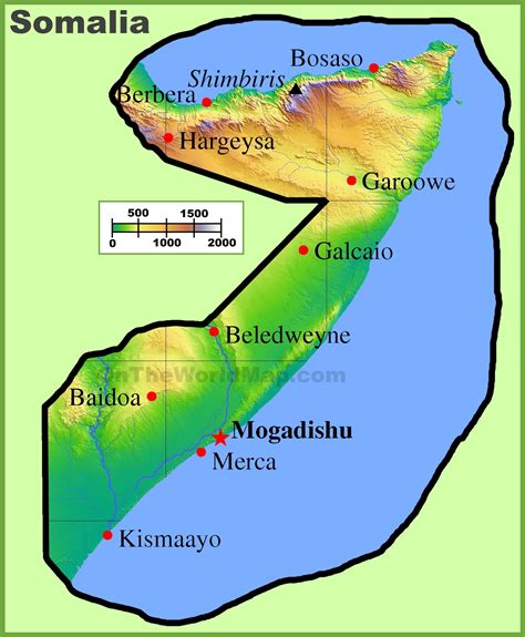 Somalia Physical Map 26000 | Hot Sex Picture