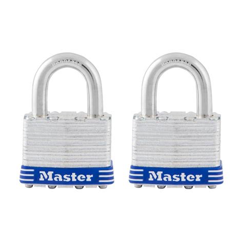 Master Lock Outdoor Padlock with Key, 1-3/4 in. Wide, 2 Pack 1THC - The Home Depot