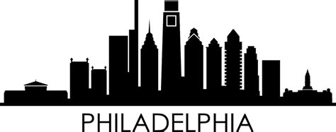 PHILADELPHIA City SKYLINE Outline Silhouette Vector svg eps | Etsy