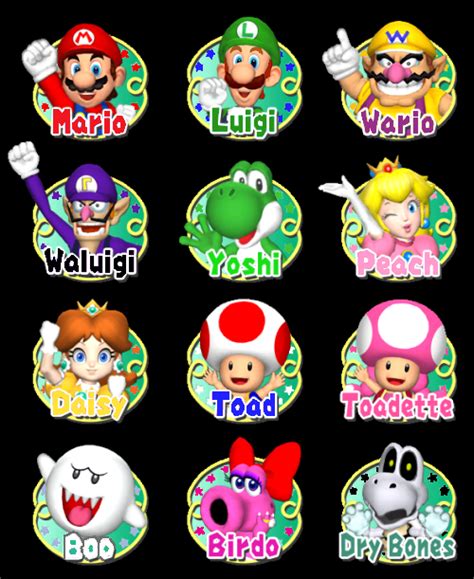 Mario Characters and their colored names/stars by JeffersonFan99 on DeviantArt