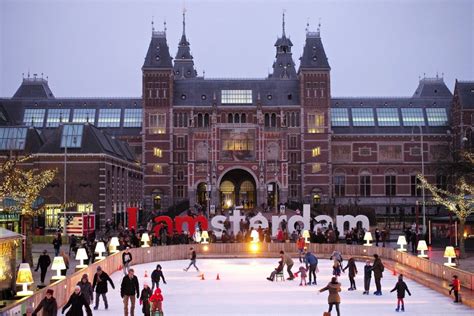 Ice skating in Museumplein | Visit amsterdam, Amsterdam, Netherlands