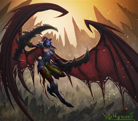 Fan art: Night elf Demon hunter #worldofwarcraft #blizzard #Hearthstone #wow #Warcraft # ...