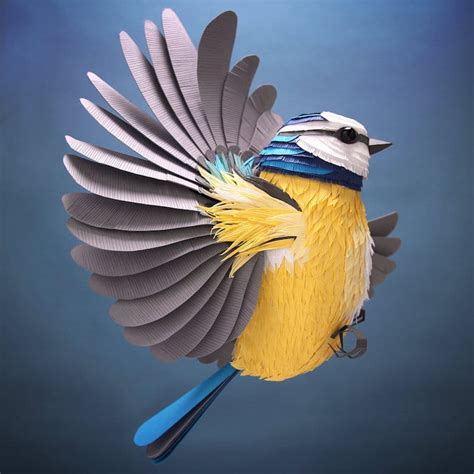 Artist Creates 3D Paper Art Sculptures of Birds, Bees, and Flowers