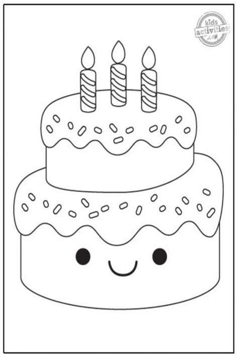 Happy Birthday Cake Coloring Pages