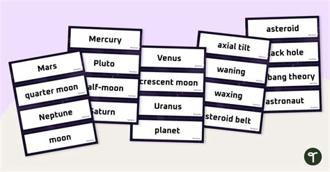 Space - Word Wall Vocabulary | Teach Starter