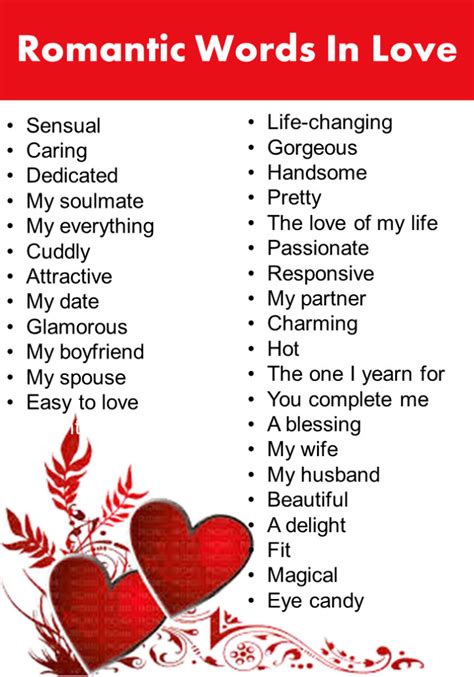 List of 100+ Romantic Words In Love - GrammarVocab