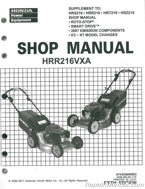 honda mower service manual