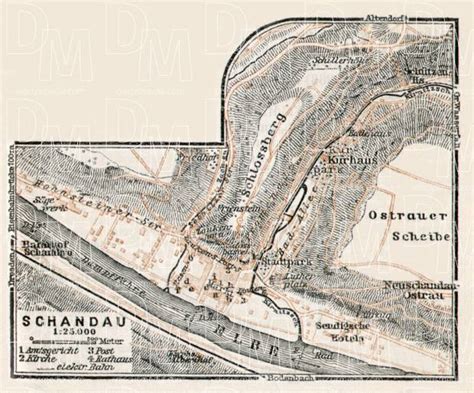 Old map of Bad Schandau in 1911. Buy vintage map replica poster print or download picture