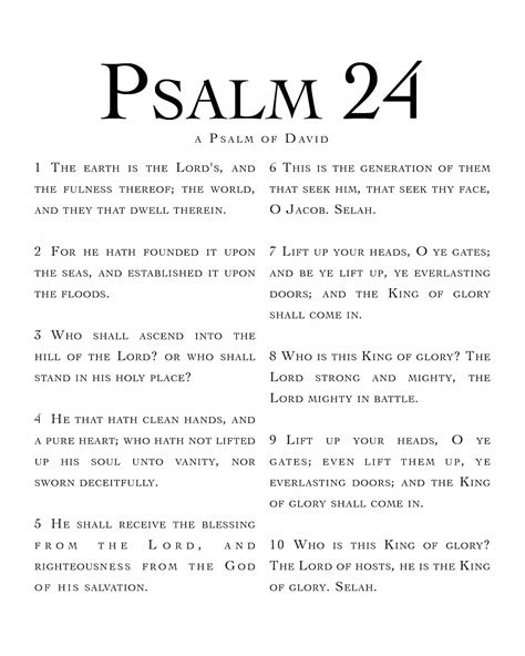 Modern Psalm 24 KJV Print, Bible Quote - Etsy