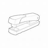 Premium Vector  Stapler In line Art Style Isolated On White sketch template