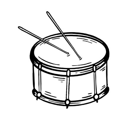 Drum Clip Art Black And White