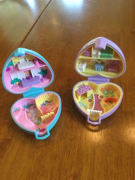 Vintage 1993 Polly Pocket Compacts (2 Small Heart Compacts) | #1934999991