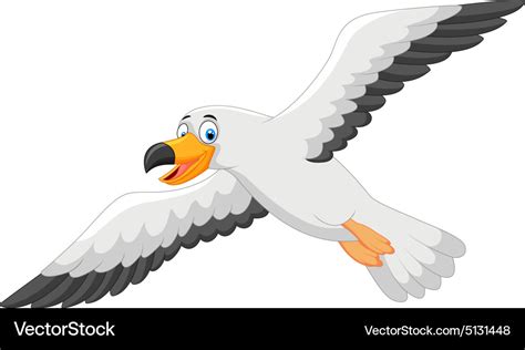 Cartoon smiling seagull Royalty Free Vector Image