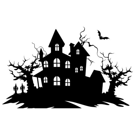 A Scary Haunted House Silhouette Vector free 35062347 Vector Art at Vecteezy