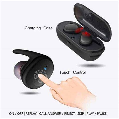 True Wireless Earbuds - Touch Control + Waterproof + Charging Case