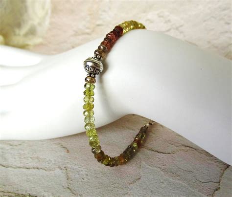 Songea Sapphire Bracelet Sterling Silver Green Yellow - Etsy