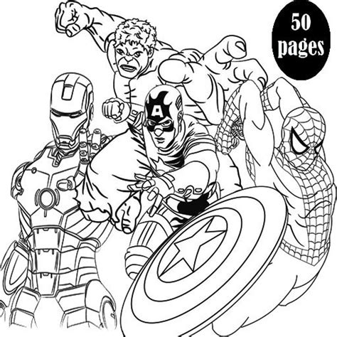 Best Gift Super Hero Coloring Pages 50 Pages PDF Coloring Pages for ...