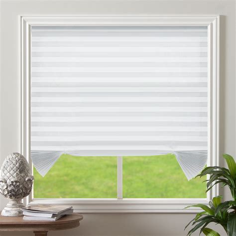 Biltek Cordless Light Filtering Fabric Pleated Window Shades, White, 2 ...