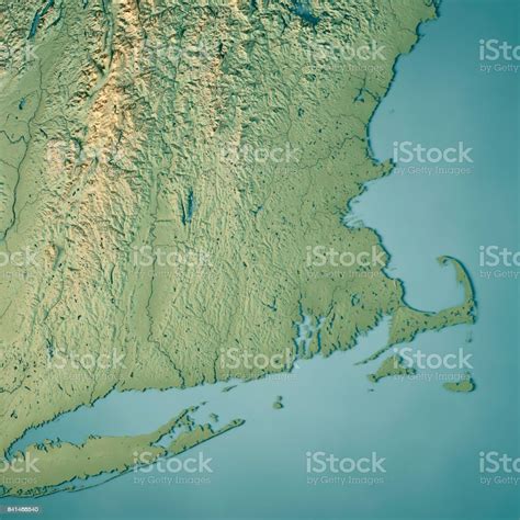 Massachusetts State Usa 3d Render Topographic Map Stock Photo ...