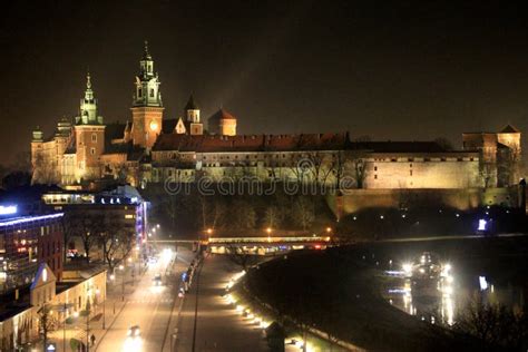 Krakow, Castle At Night Editorial Image - Image: 36013030