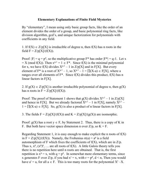 Elementary Explanations of Finite Field Mysteries