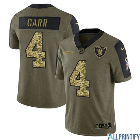 Derek Carr Las Vegas Raiders 4 Olive Vapor Limited Player Jersey - Allprintify