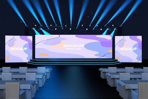 Stage Screen Mockup Illustration par Free Mockup Packaging · Creative Fabrica