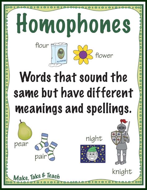 Teaching Homophones (Make, Take & Teach) | Teaching, Teaching reading ...