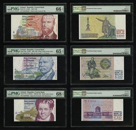 419 - Central Bank of Ireland, £20, £50, £100, 1996-2001, (Pick 77b,...