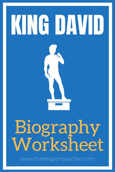 King David Biography Worksheet | The Religion Teacher | Catholic Religious Education