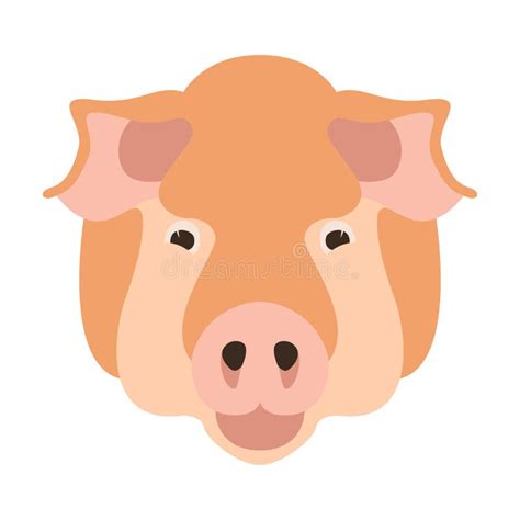 Pig Face,vector Illustration,flat Style Stock Vector - Illustration of illustrations, graphic ...