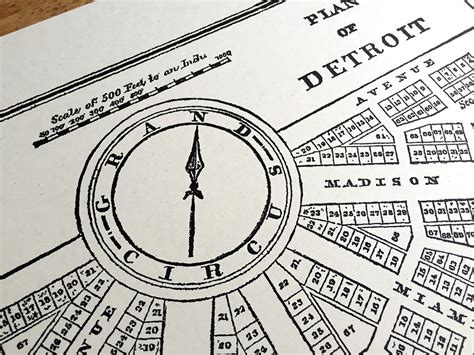 Detroit Map Art Print, 1831 City Plan, by Cyberoptix