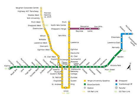 Subway :plan du métro de Toronto, Canada | Toronto subway, Transit map, Subway map