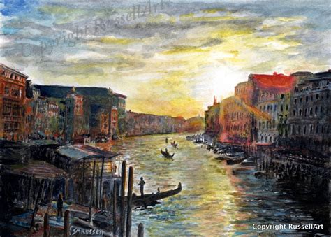 Venice Sunset LARGE A4 A3 or A2 Limited Edition Art Print of - Etsy