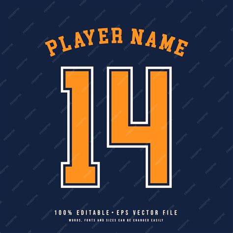 Premium Vector | Jersey number basketball team name printable text effect editable vector 14 ...