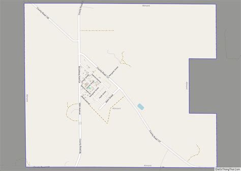 Map of Almont city, North Dakota