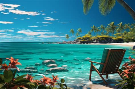 Premium AI Image | Zoom background with a tropical paradise virtual High quality photo