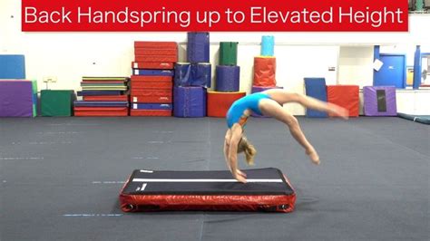 Back Handspring up to an Elevated Height As an athlete works through the progressions for ...