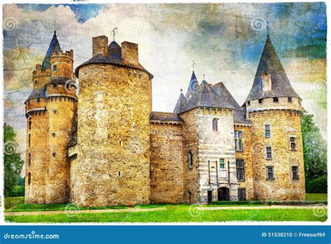 Castles of France , Artistic Picture Stock Photo - Image of artwork, exterior: 51538210