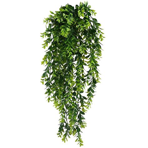 HUAESIN 2pcs Fake Hanging Plants 2.6ft Faux Ivy Vines Plant Plastic ...