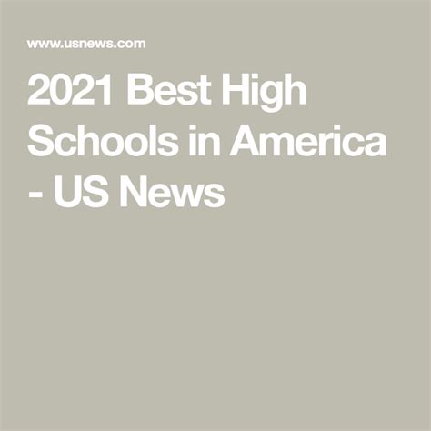 2021 Best High Schools in America - US News | High school in america ...