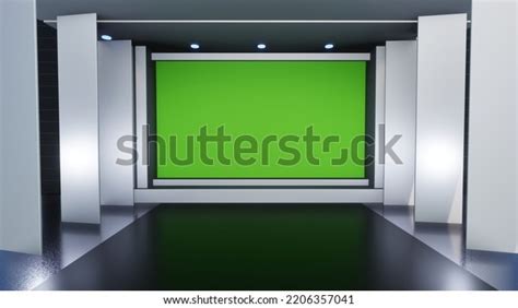 3d Virtual Tv Studio News Backdrop Stock Illustration 2206357041 ...