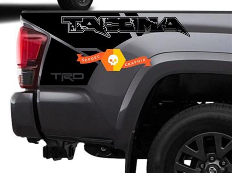 Pair of TRD Tacoma in Raptor Lines style Bed Side Vinyl Decals Kit Stickers for Tacoma 16-20 in ...