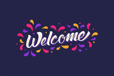 Welcome Banner Text Handwritten Colorful Graphic by captoro · Creative ...