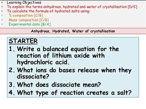 Water Of Crystallization Calculations A Level