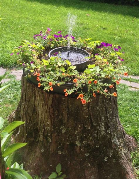 13 best Tree Stump Planters images on Pinterest | Backyard ideas ...