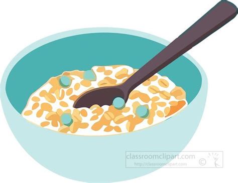 Breakfast Clipart-breakfast cereal in a bowl with spoon