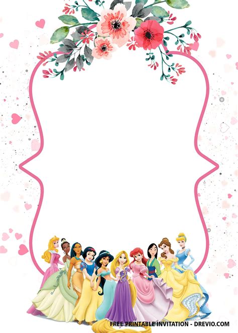 Disney Princess Invitation Template Free Luxury Princess Birthday Invitations Tem… | Princess ...